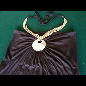 Exotic chocolate halter top